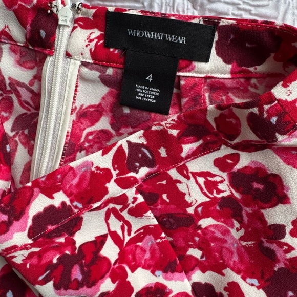 Who What Wear Fashion Pink Floral Pencil Skirt Size 4 - Picture 8 of 8